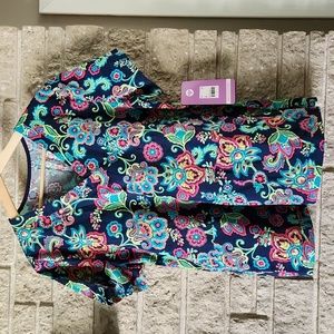 NWT Med Couture Breezy Bright V-Neck Scrub Top Size XL